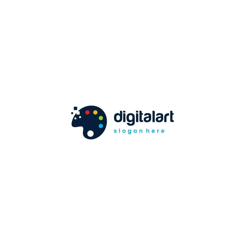 digitaal kunst logo, digitaal palet logo ontwerp modern concept vector