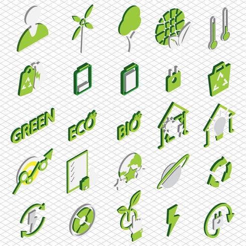 illustratie van info grafische eco pictogrammen ingesteld concept vector