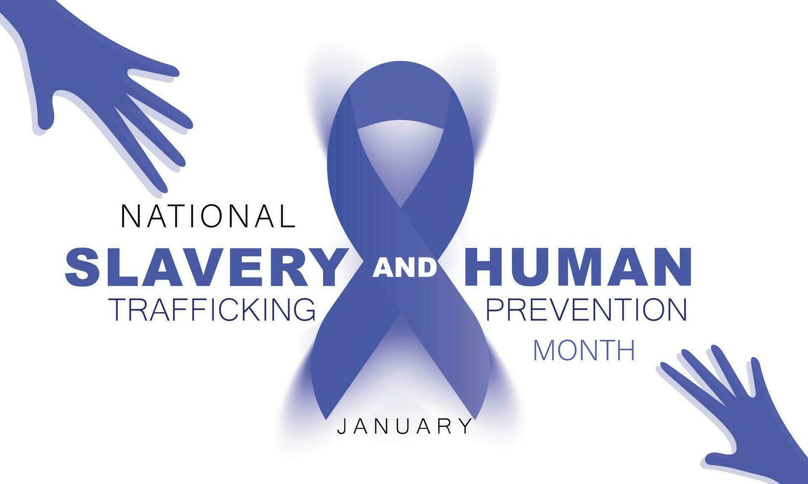 nationaal slavernij en menselijk mensenhandel het voorkomen maand. achtergrond, banier, kaart, poster, sjabloon. vector illustratie.