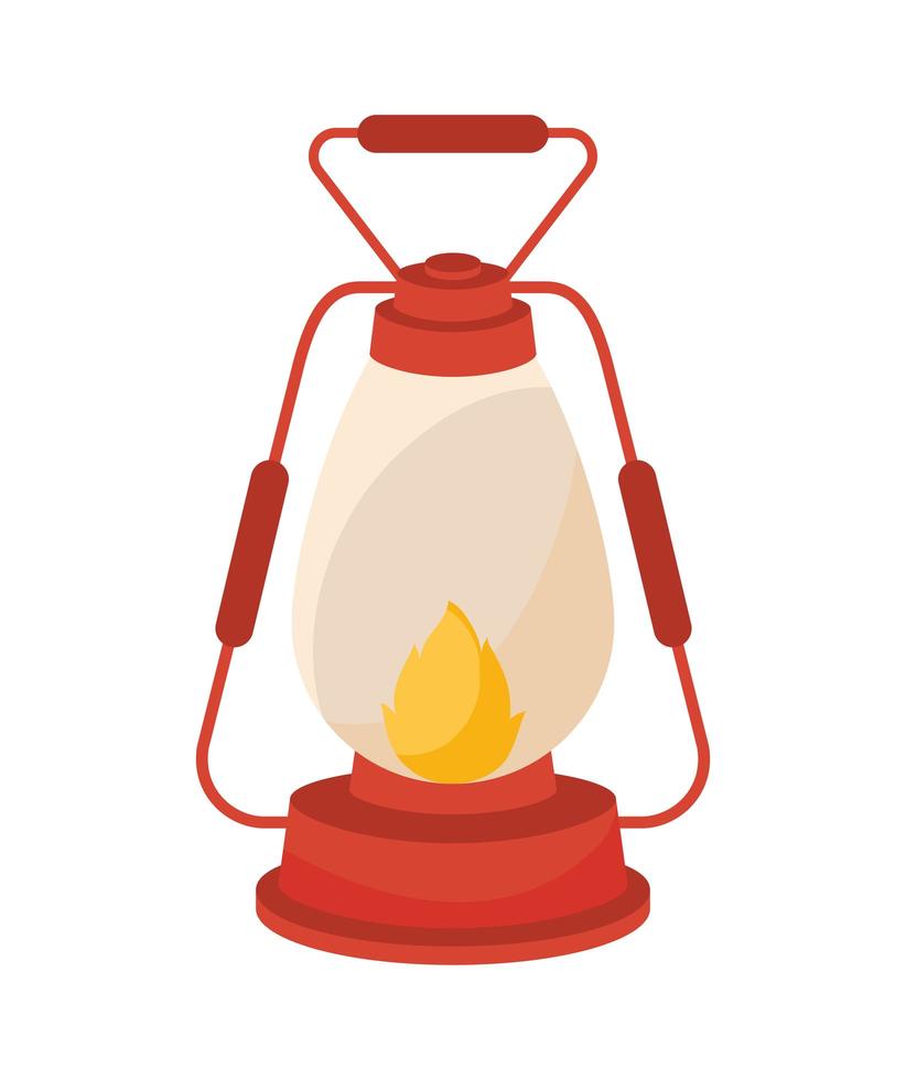 camping kerosine lamp vector