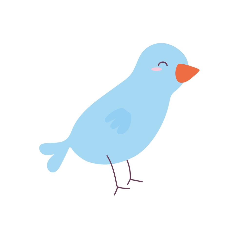 blauwe vogel op een witte achtergrond vector