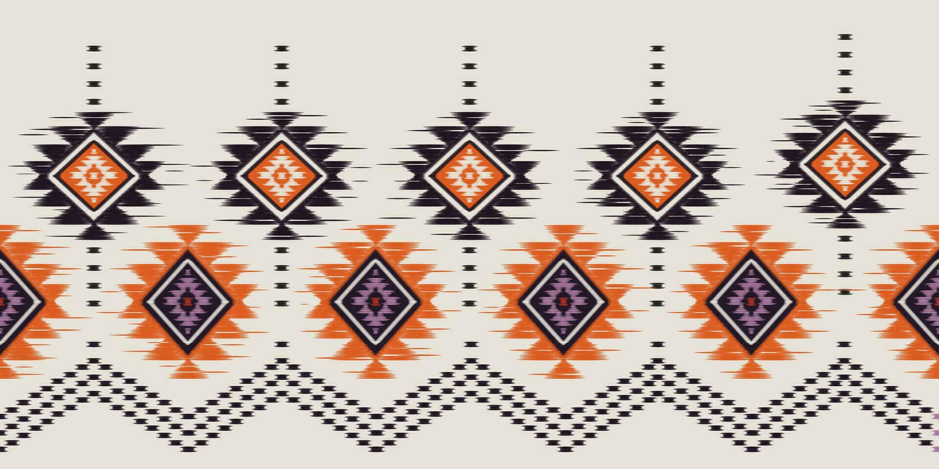 etnische abstracte ikat kunst. naadloos patroon in tribal, volksborduurwerk en Mexicaanse stijl. Azteekse geometrische kunst ornament print.design voor tapijt, behang, kleding, inwikkeling, stof, hoes, textiel vector