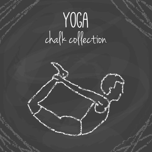 Yoga houdingen op blackboard vector