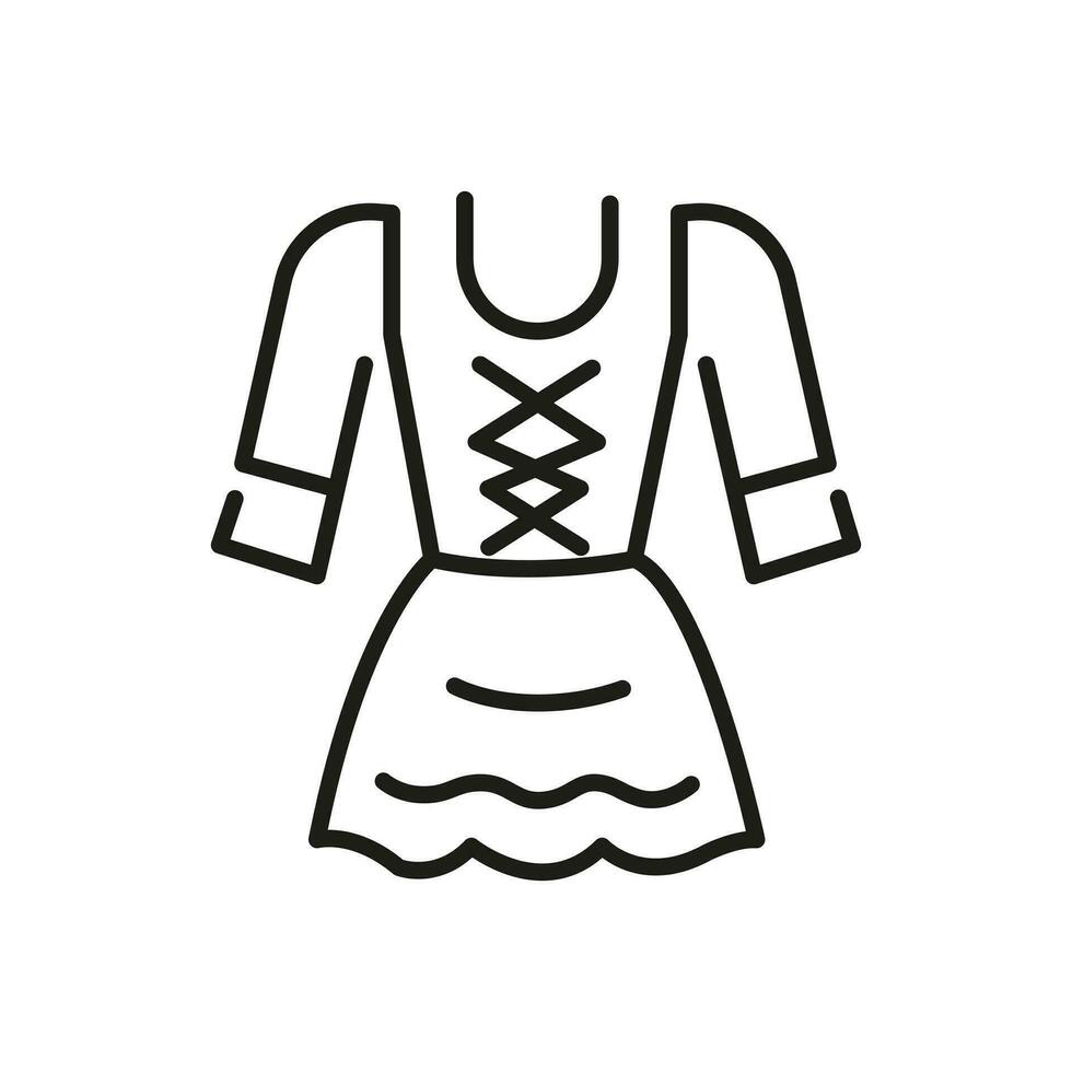 dirndl, jurk icoon, oktoberfeest en kleding, festival kostuum vector icoon, traditioneel jurk. geïsoleerd vector illustratie