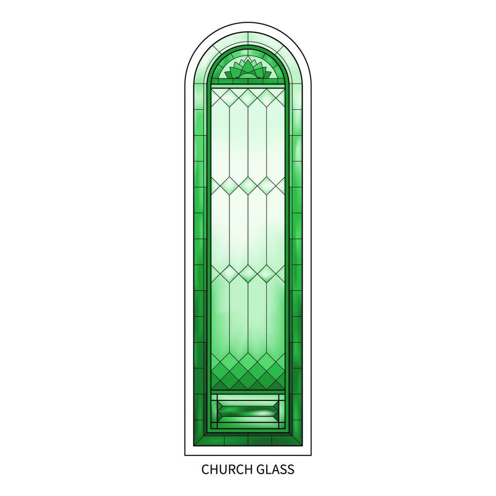 kerk glas rang gebrandschilderd venster. vector