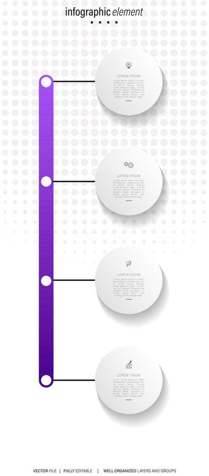 infographics ontwerp sjabloon, bedrijf concept met 4 stappen of opties, kan worden gebruikt voor workflow lay-out, diagram, jaar- rapport, web ontwerp.creatief banier, etiket vector. vector