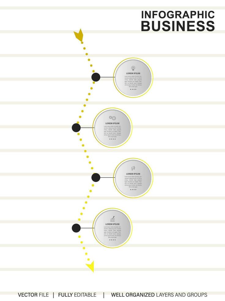 stappen business data visualisatie tijdlijn proces infographic sjabloonontwerp met pictogrammen vector