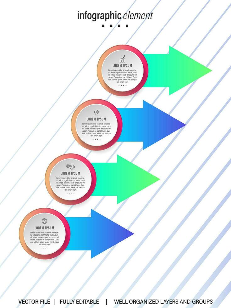 stappen business data visualisatie tijdlijn proces infographic sjabloonontwerp met pictogrammen vector