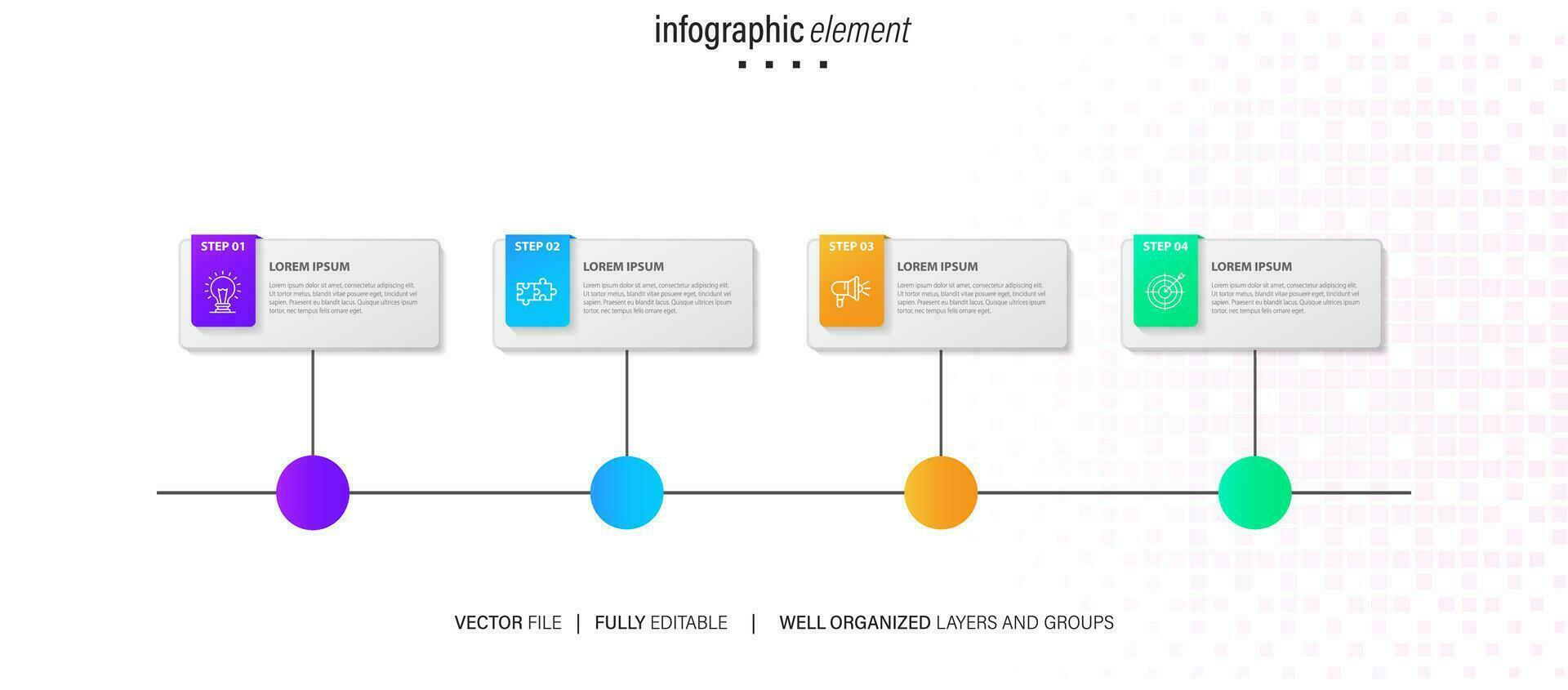 vier stap pijl sjabloon voor presentatie. 4 stappen opties, elementen, infografisch. vector