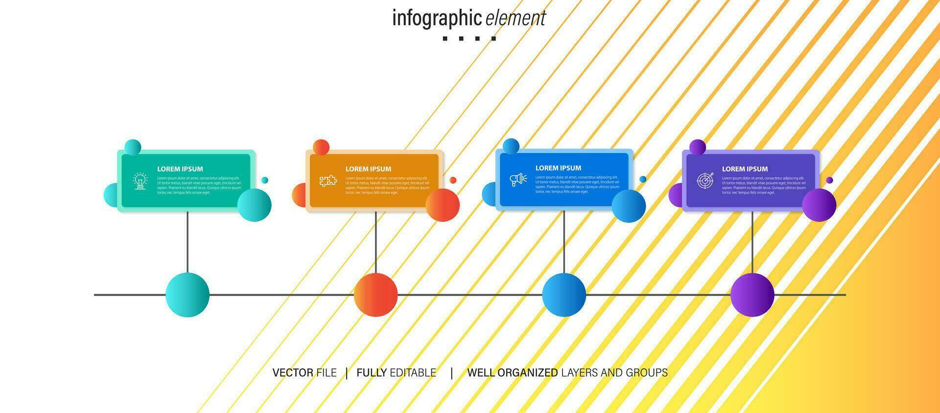 geest kaart infographic sjabloon of element net zo een vector met 4 stap, werkwijze, keuze, kleurrijk label, pictogrammen, halfrond, circulaire, Afdeling pijl, voor uitverkoop glijbaan of presentatie, minimaal, modern stijl