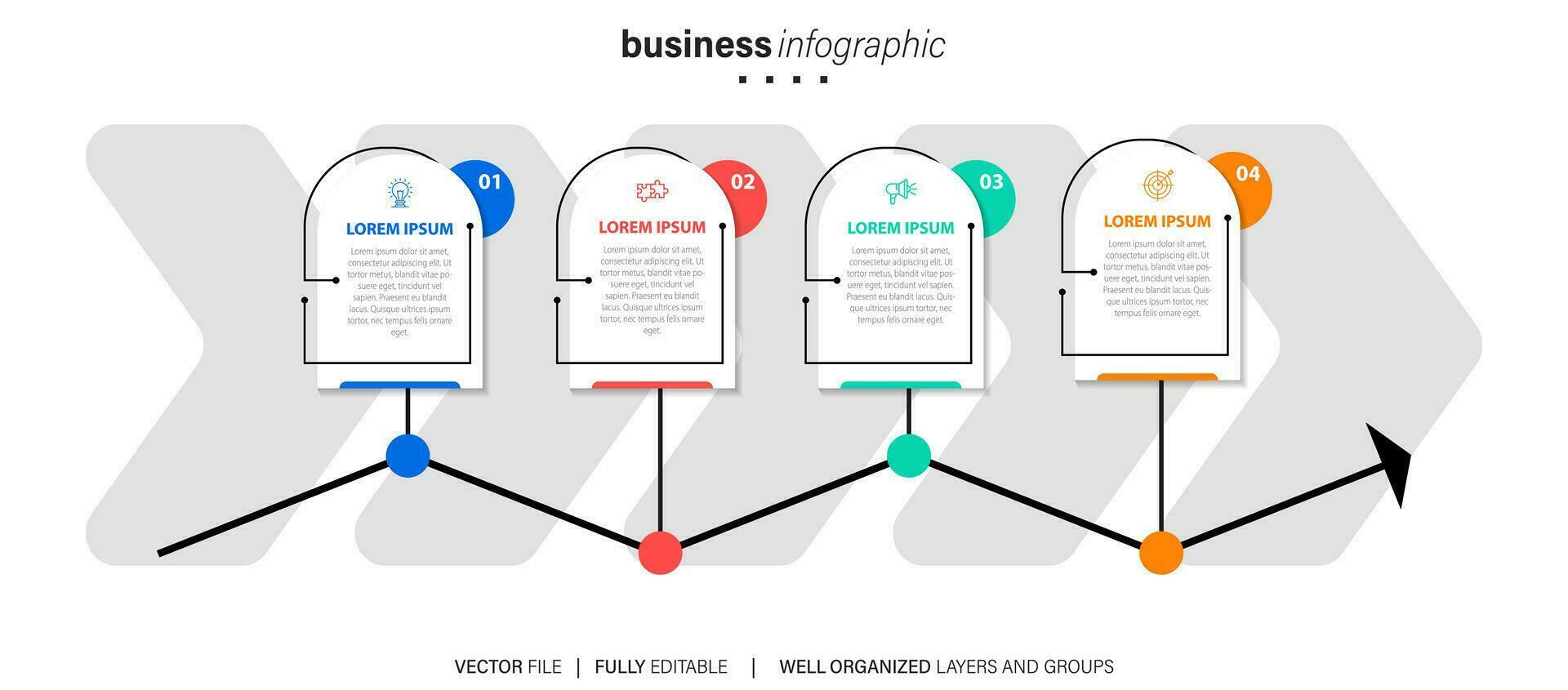 visualisatie van zakelijke gegevens. tijdlijn infographic pictogrammen ontworpen voor abstracte achtergrond sjabloon mijlpaal element modern diagram proces technologie digitale marketing gegevens presentatie grafiek vector