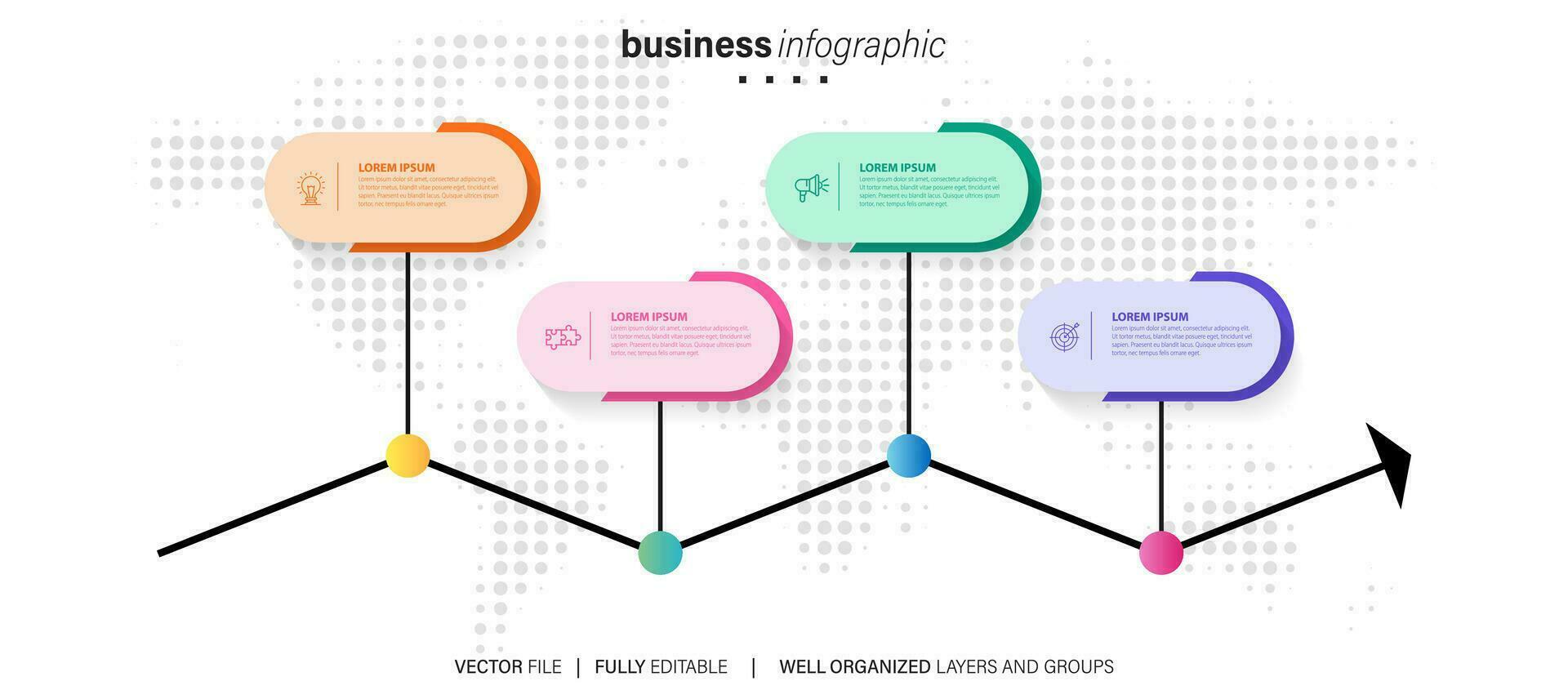 een verzameling van infographic elementen illustratie in een vlak stijl vector