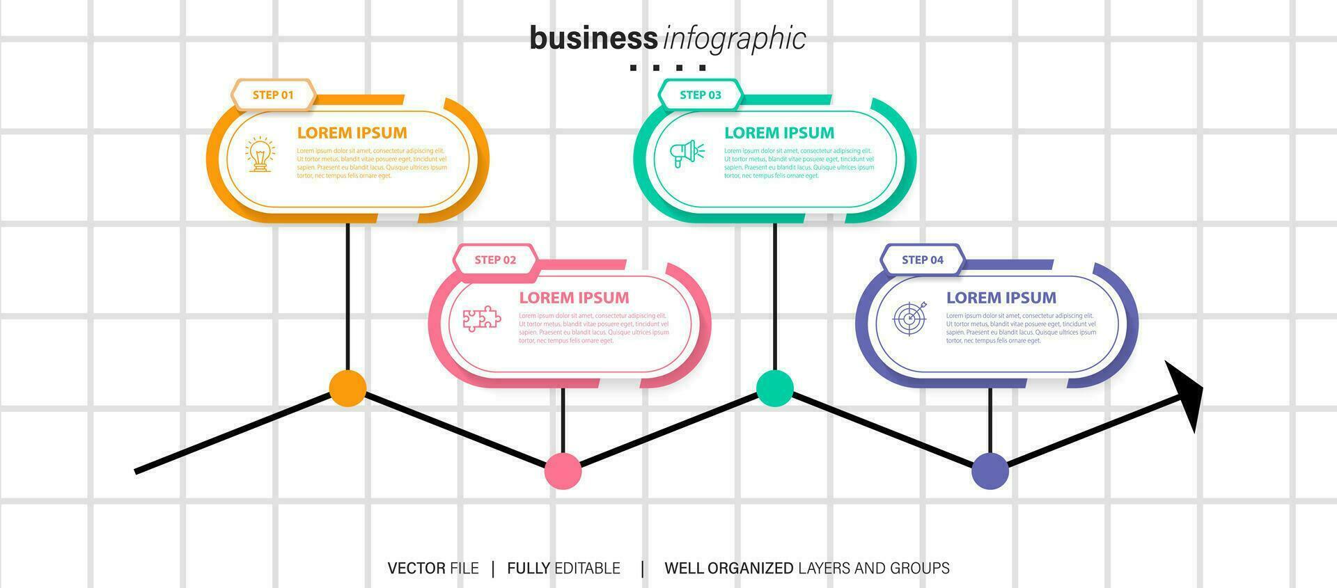 vector infographic vlak sjabloon cirkels voor vier label, diagram, grafiek, presentatie. bedrijf concept met 4 opties. voor inhoud, stroomschema, stappen, tijdlijn, werkstroom, marketing. eps10