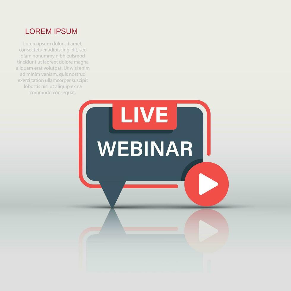 leven webinar icoon in vlak stijl. online opleiding vector illustratie Aan geïsoleerd achtergrond. conferentie stroom teken bedrijf concept.