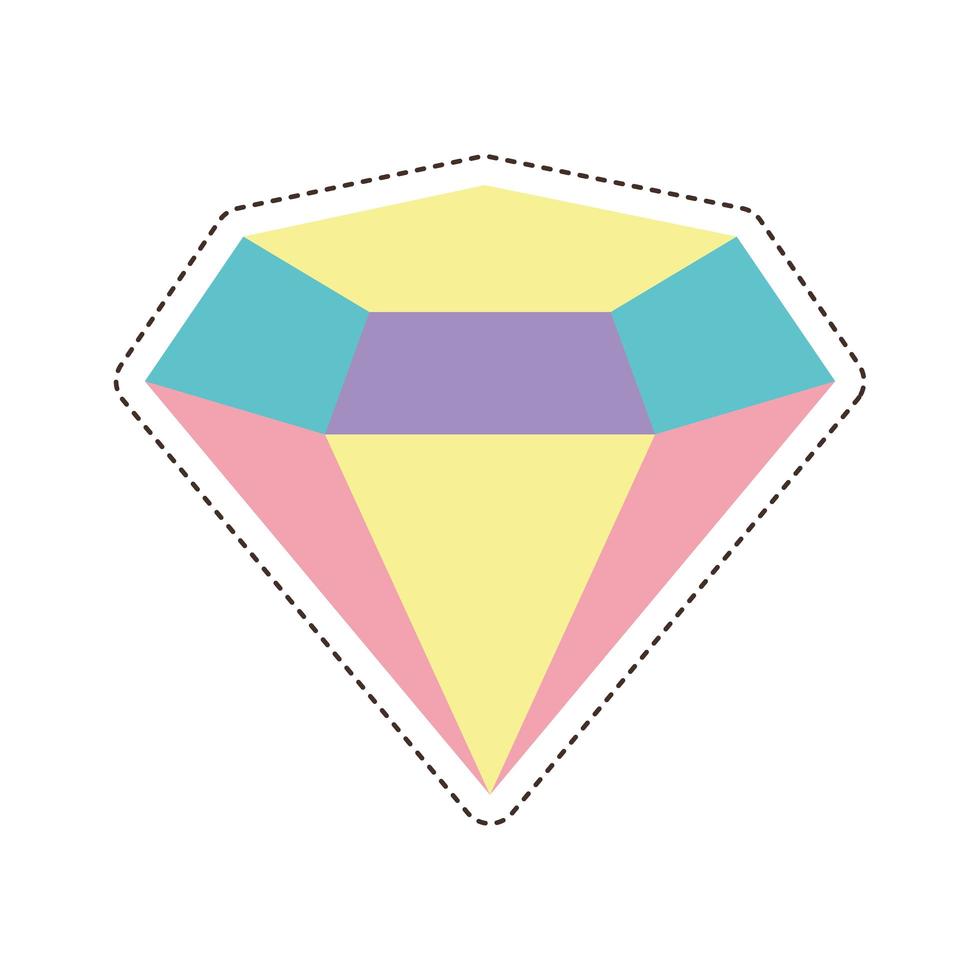 80s patch van een diamant vector