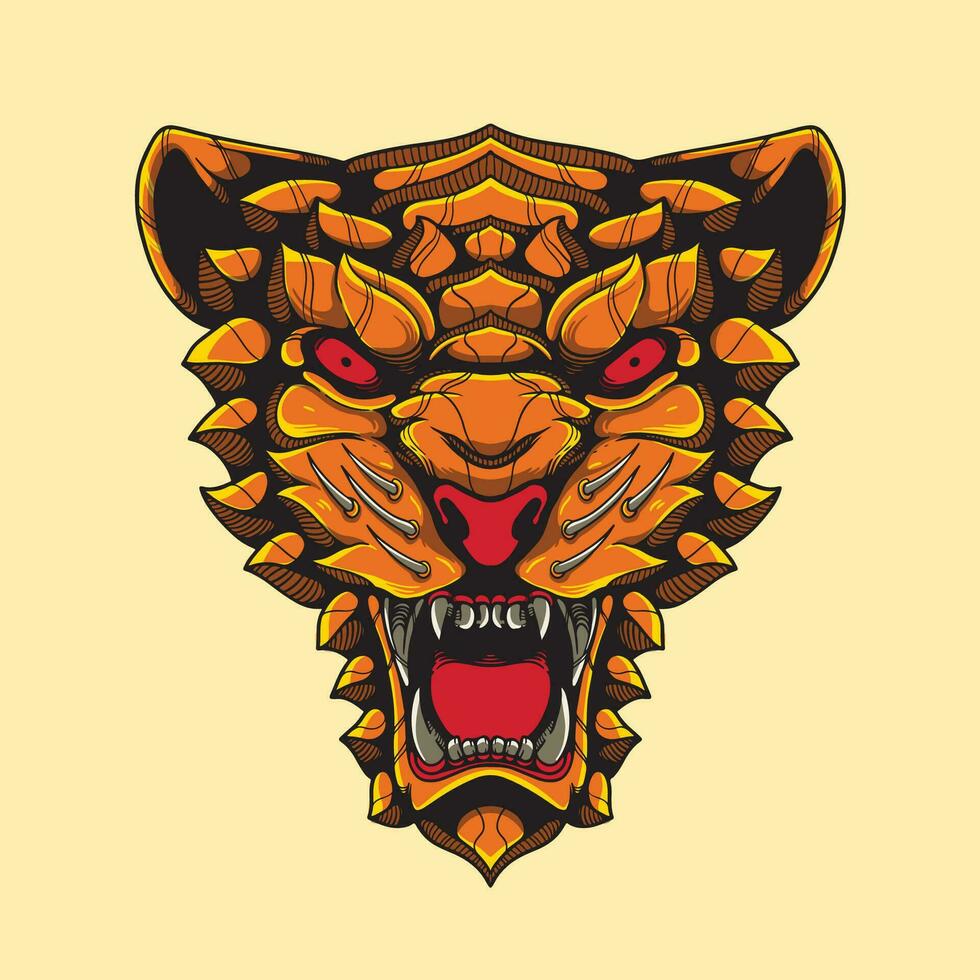 tijger hoofd artwork illustratie vector