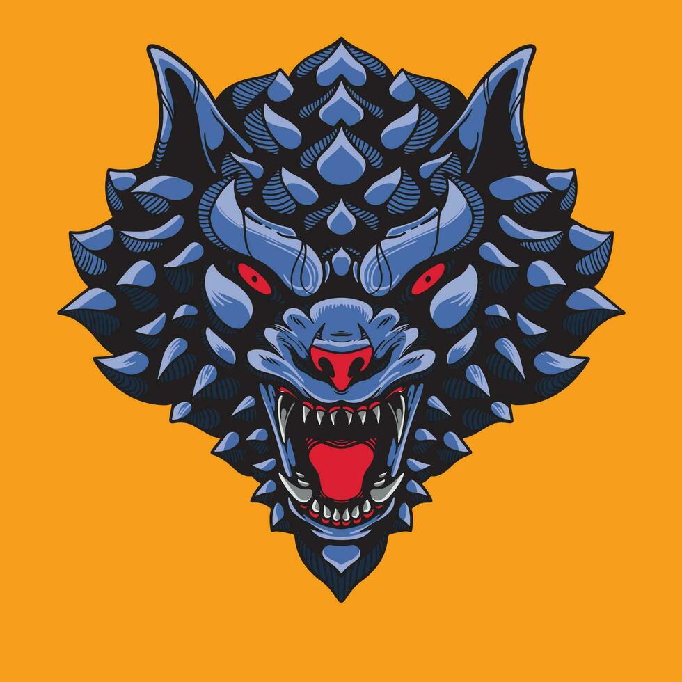 wolf hoofd artwork illustratie vector