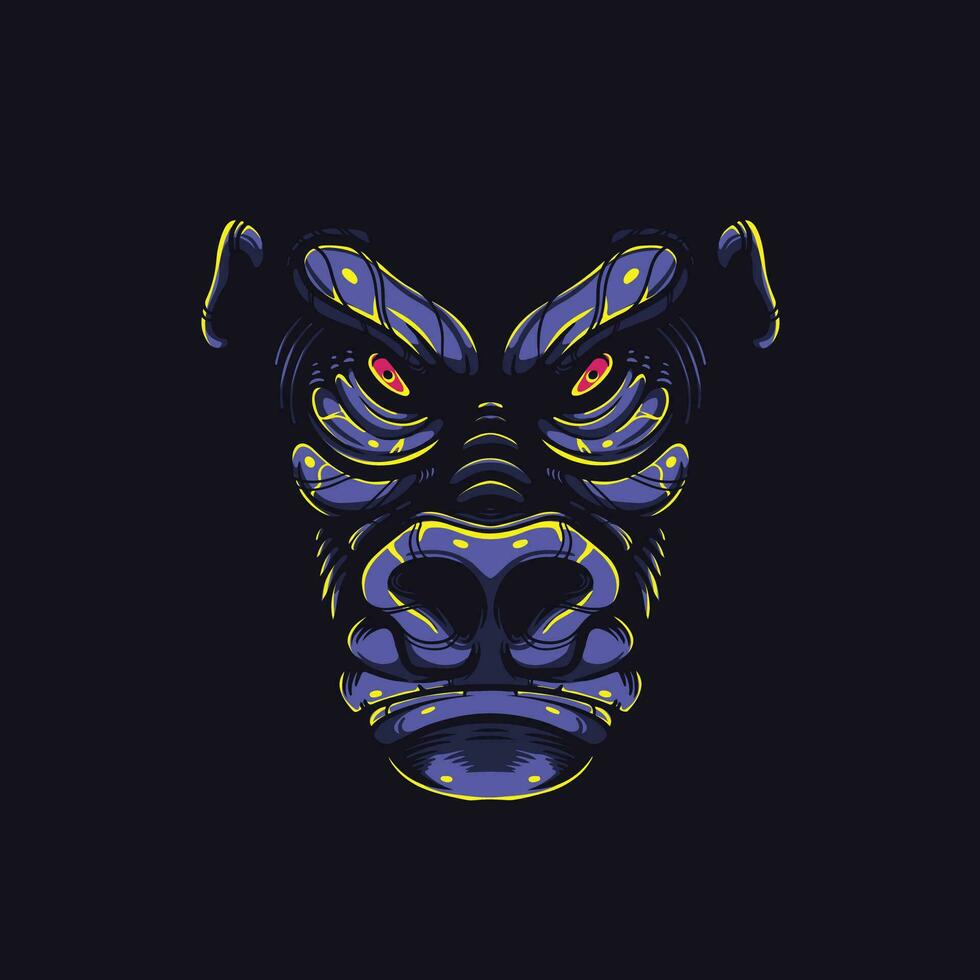 gorilla gezicht artwork illustratie vector