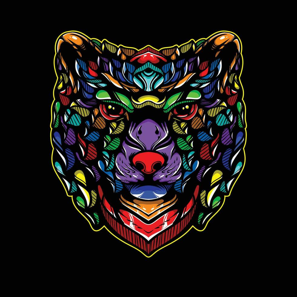 beer gezicht vol kleur artwork illustratie vector