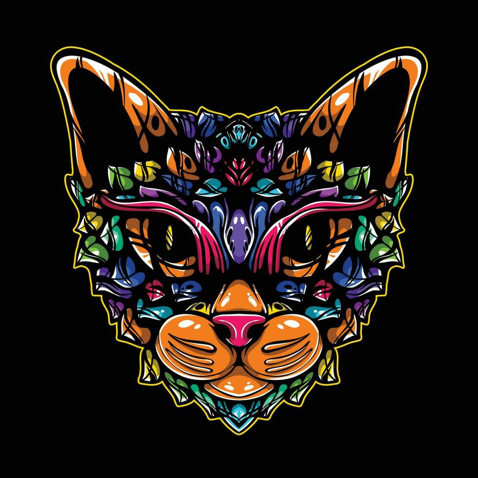 vol kleur kat artwork illustratie vector