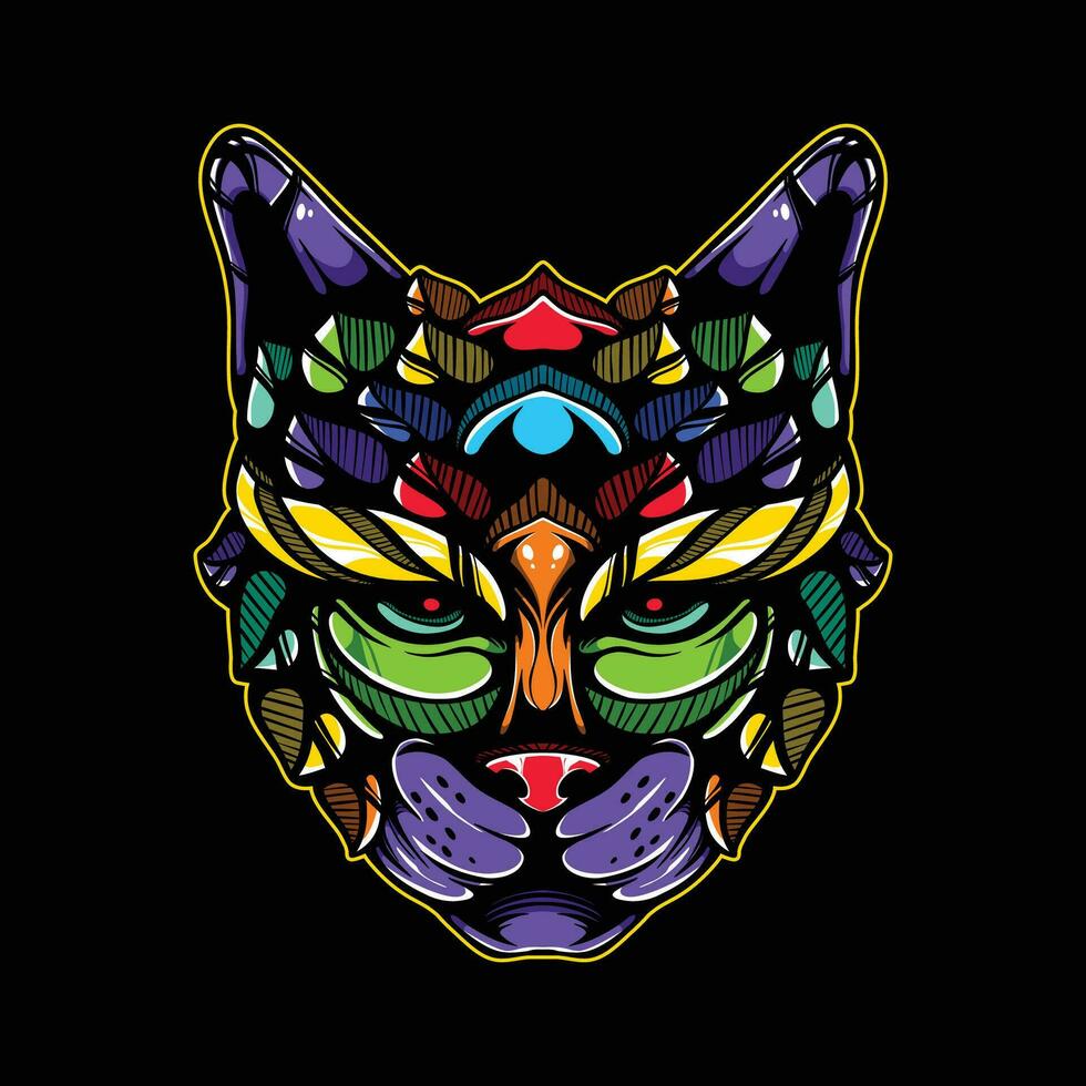 vol kleur kat artwork illustratie vector