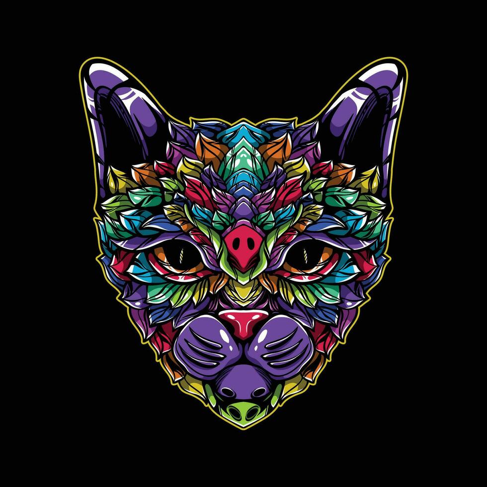 vol kleur kat artwork illustratie vector