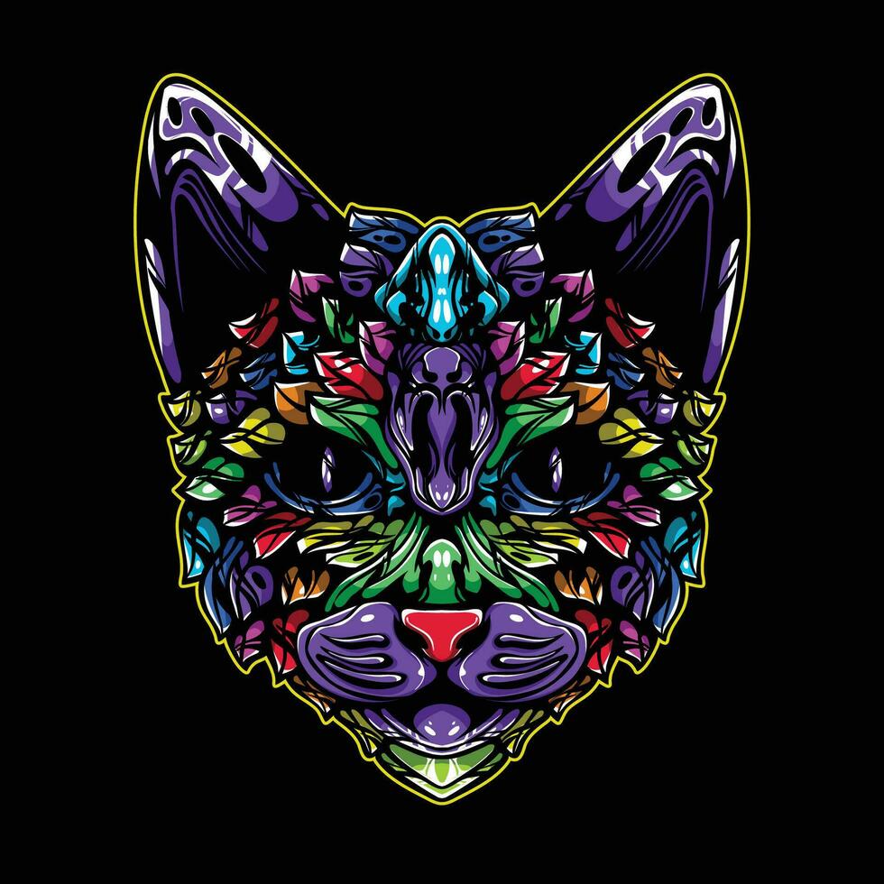 vol kleur kat artwork illustratie vector