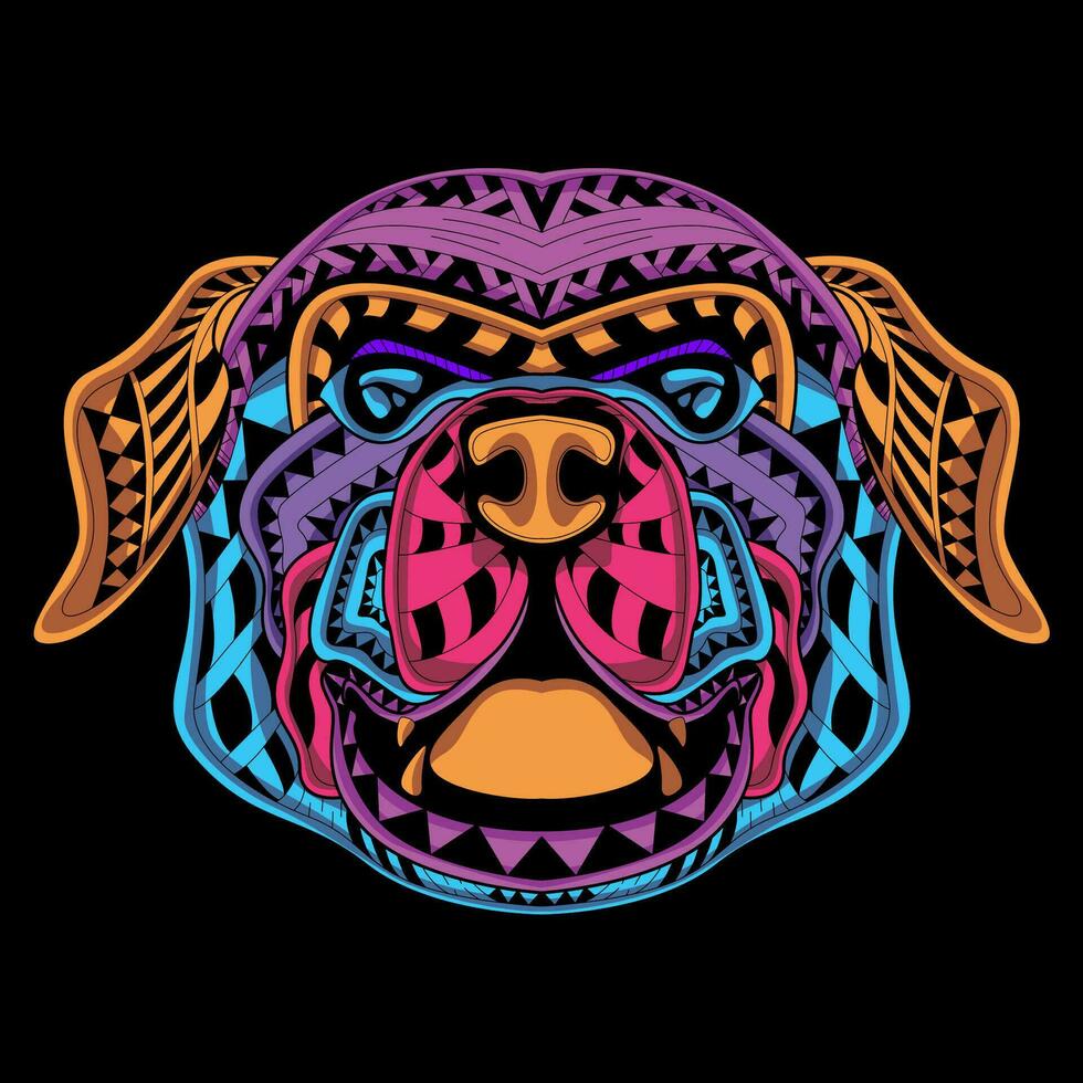 hond gezicht patroon artwork illustratie vector