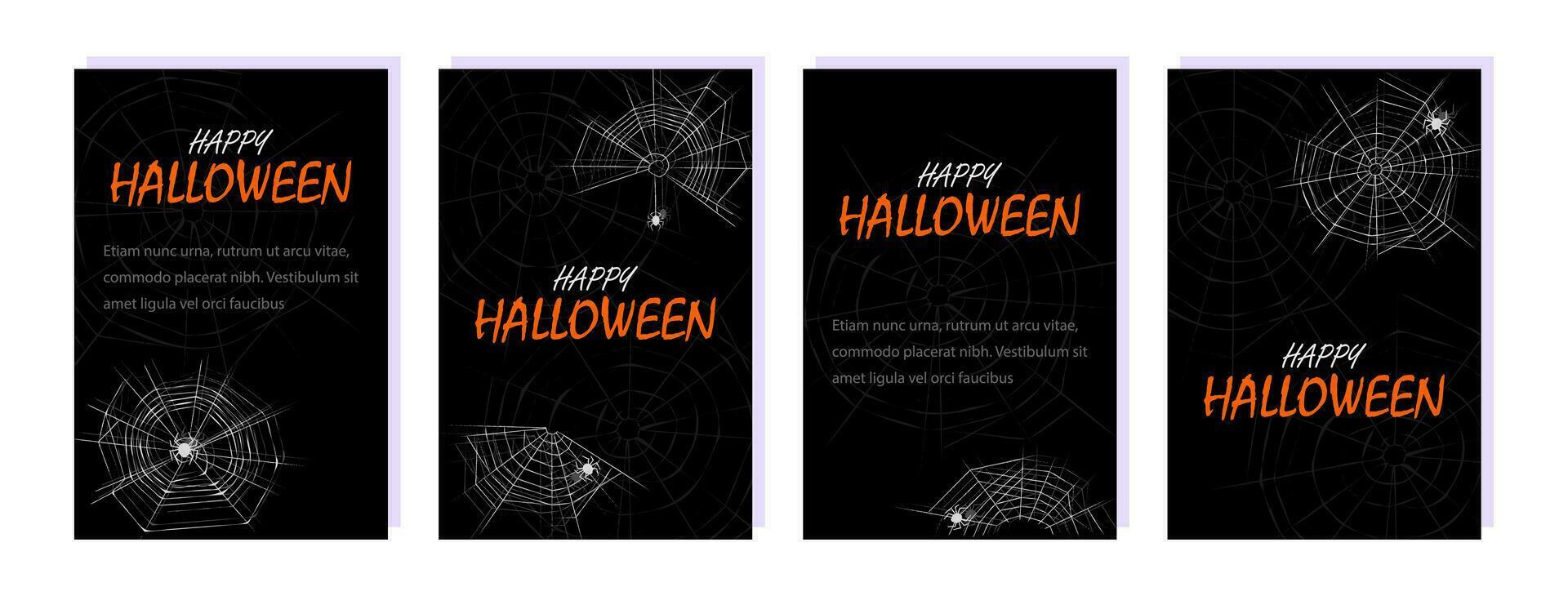 halloween poster Sjablonen met spin web vector illustratie