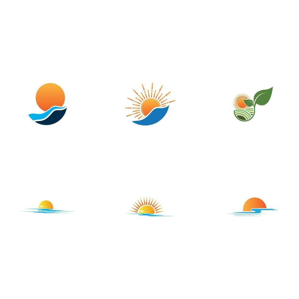 zonsopkomst logo sjabloon. vector illustratie icoon logo sjabloon zon over- horizon