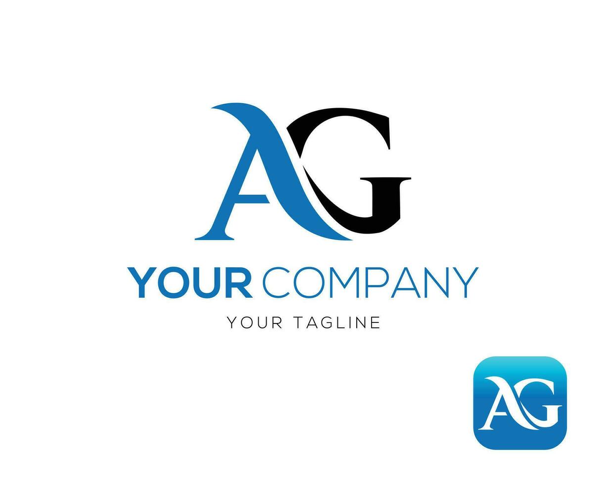 ag brief logo ontwerp concept symbool vector illustratie.