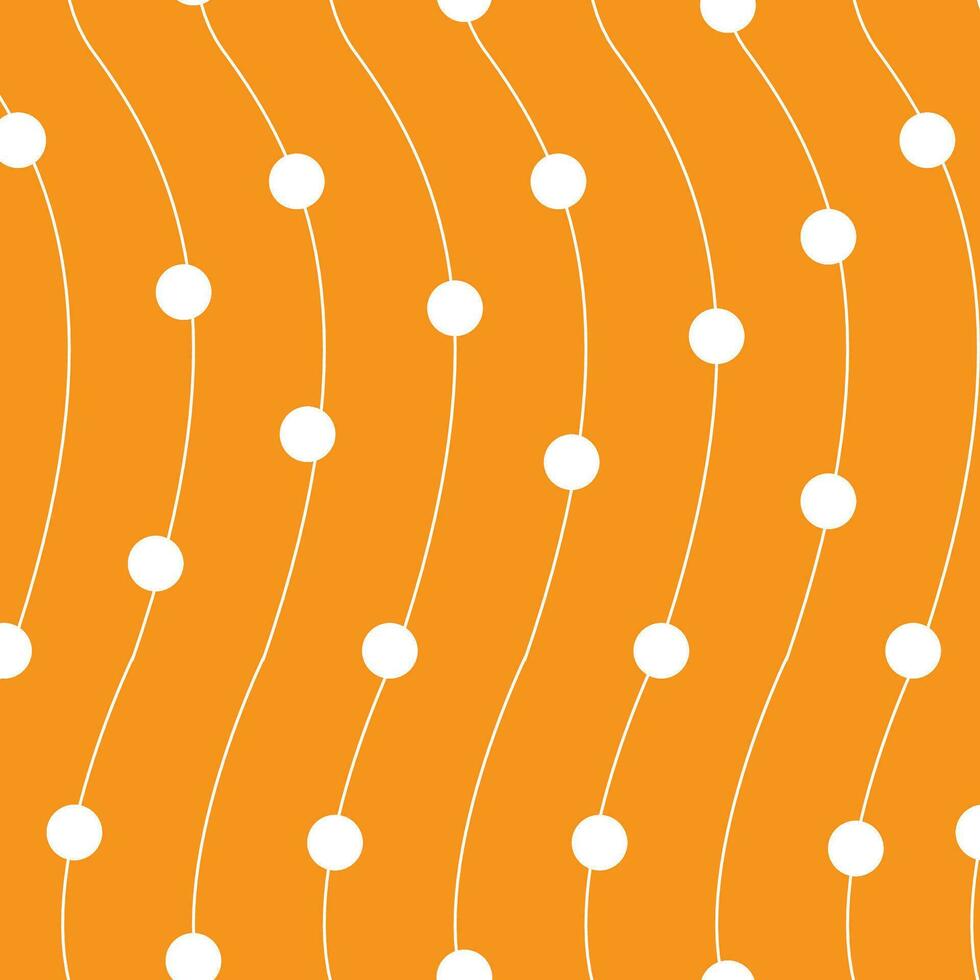 wit polka dots Aan lijnen Aan oranje achtergrond vector