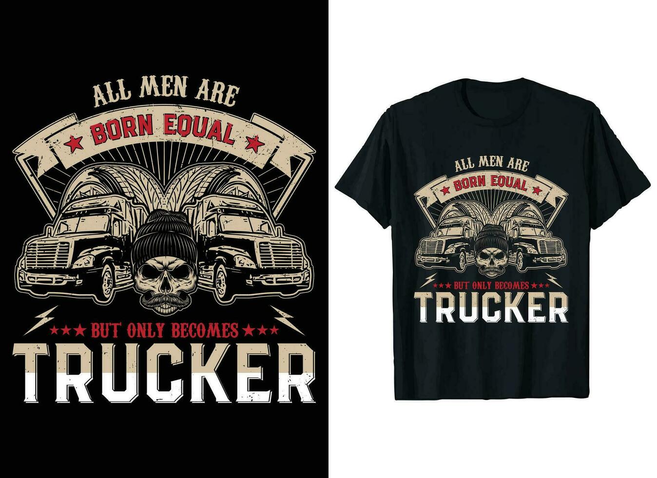 vrachtauto bestuurder vector t-shirt ontwerp grafiek, vrachtwagenchauffeur met schedel vector sjabloon, t-shirt ontwerpen, Amerikaans Op maat vrachtauto minnaar t overhemd ontwerp
