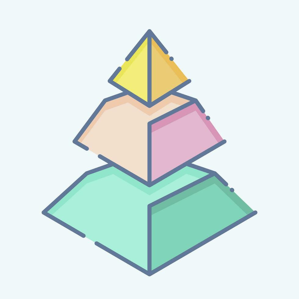 icoon piramide grafiek. verwant naar 3d visualisatie symbool. tekening stijl. gemakkelijk ontwerp bewerkbaar. gemakkelijk illustratie vector