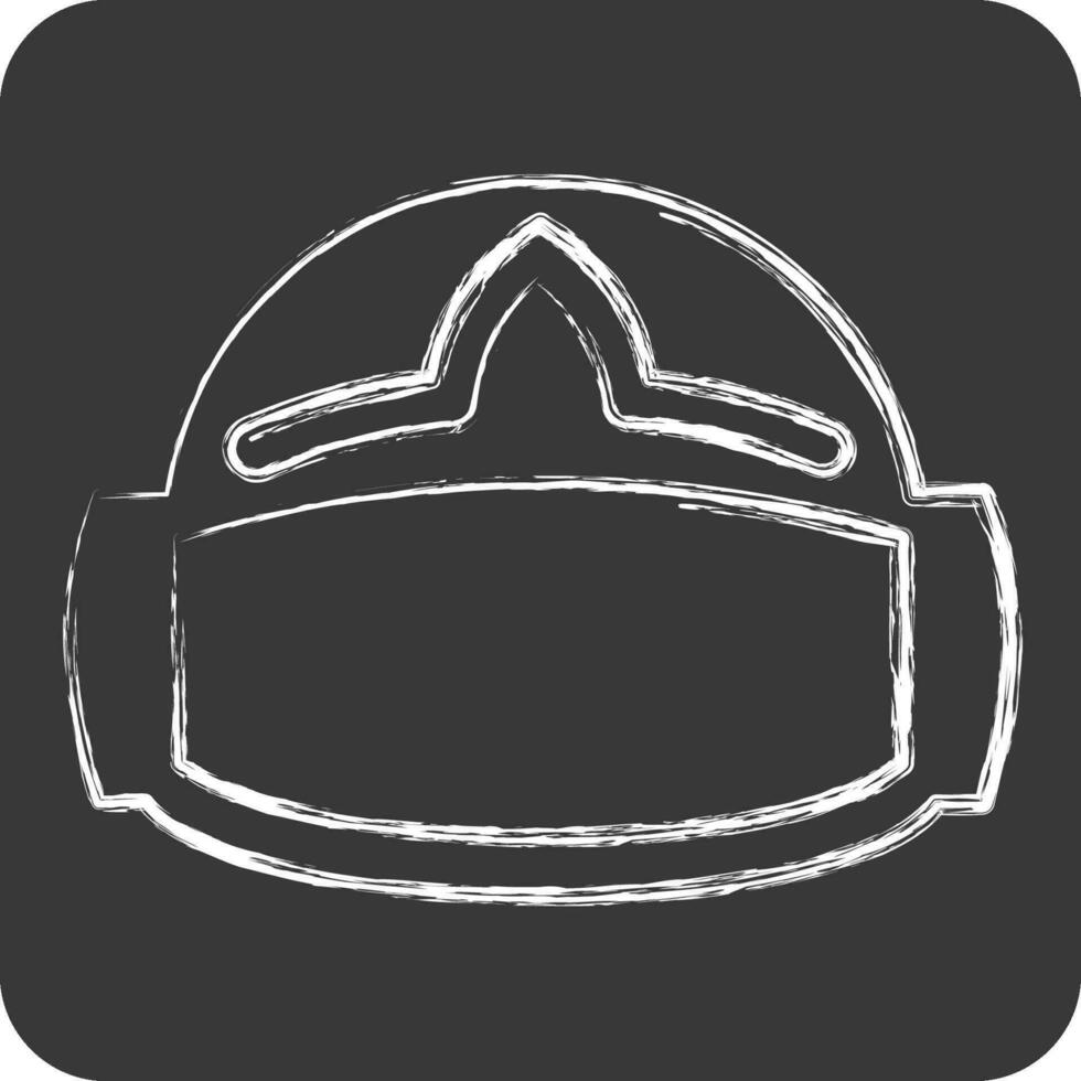 icoon vr helm. verwant naar 3d visualisatie symbool. krijt stijl. gemakkelijk ontwerp bewerkbaar. gemakkelijk illustratie vector