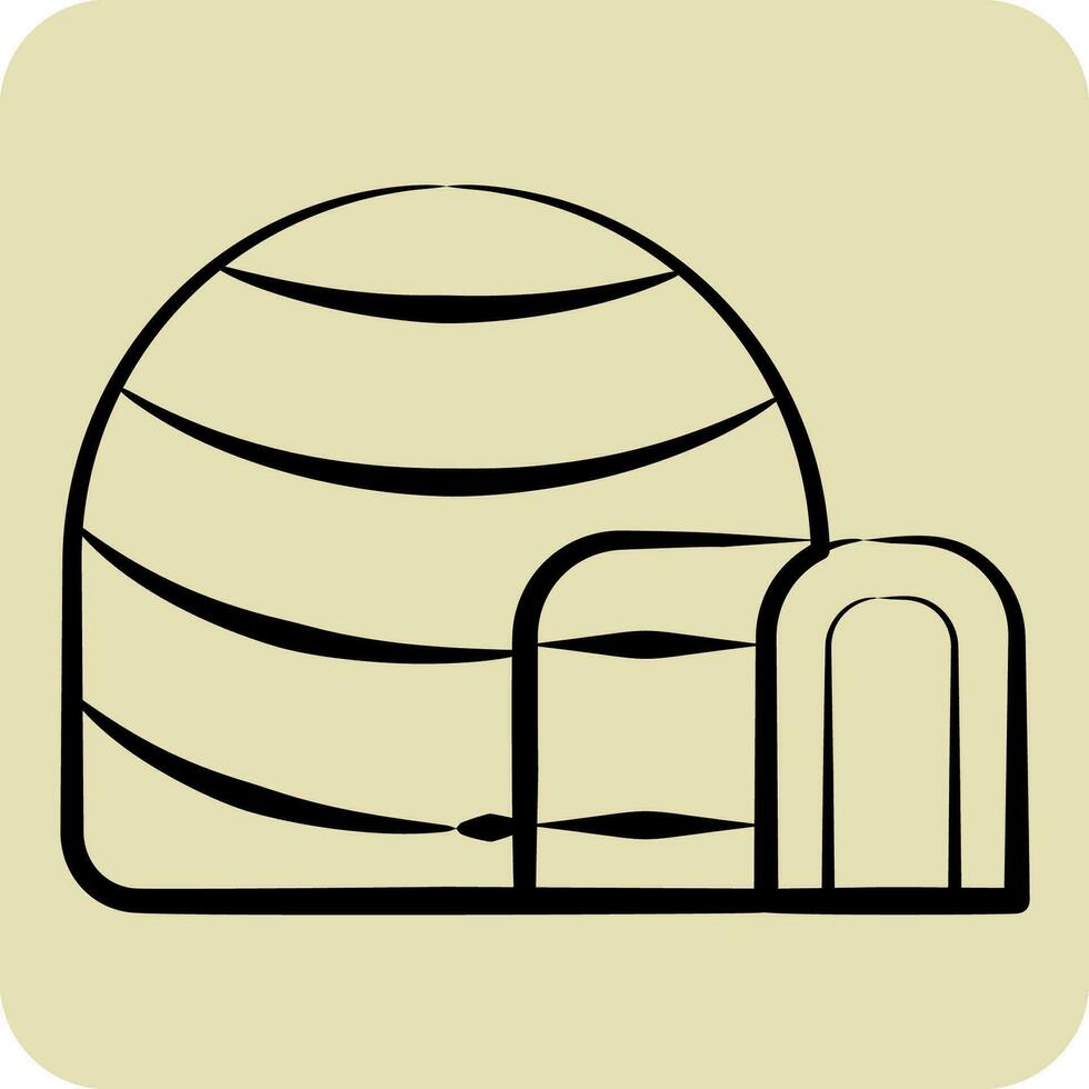 icoon iglo. verwant naar Alaska symbool. hand- getrokken stijl. gemakkelijk ontwerp bewerkbaar. gemakkelijk illustratie vector