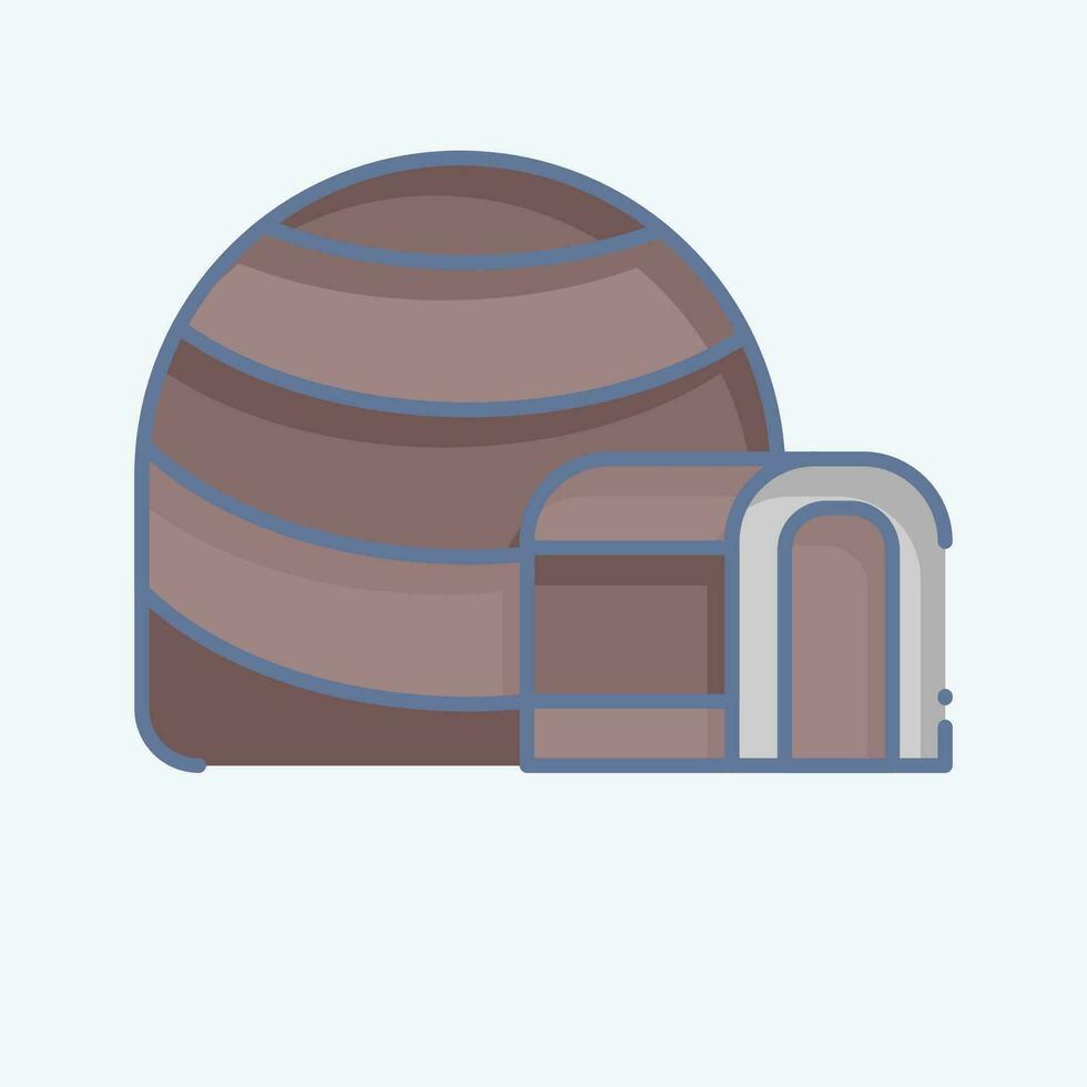 icoon iglo. verwant naar Alaska symbool. tekening stijl. gemakkelijk ontwerp bewerkbaar. gemakkelijk illustratie vector