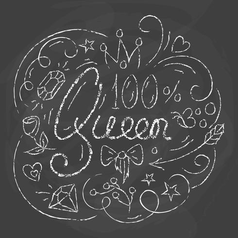 Queen Typography Design. Belettering print voor poster vector