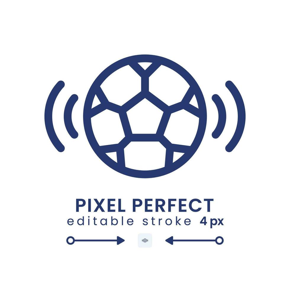 sport- uitzending lineair bureaublad icoon. leven stroom. televisie programma. voetbal spel. pixel perfect, schets 4px. gui, ux ontwerp. geïsoleerd gebruiker koppel element voor website. bewerkbare beroerte vector