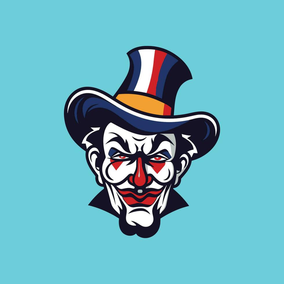 vector clown portret met expressief hoofd