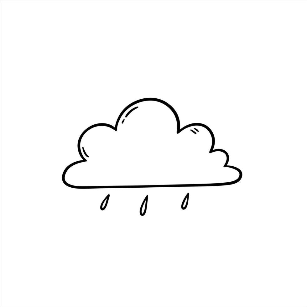 hand getekend regenachtig weer tekening vector illustratie