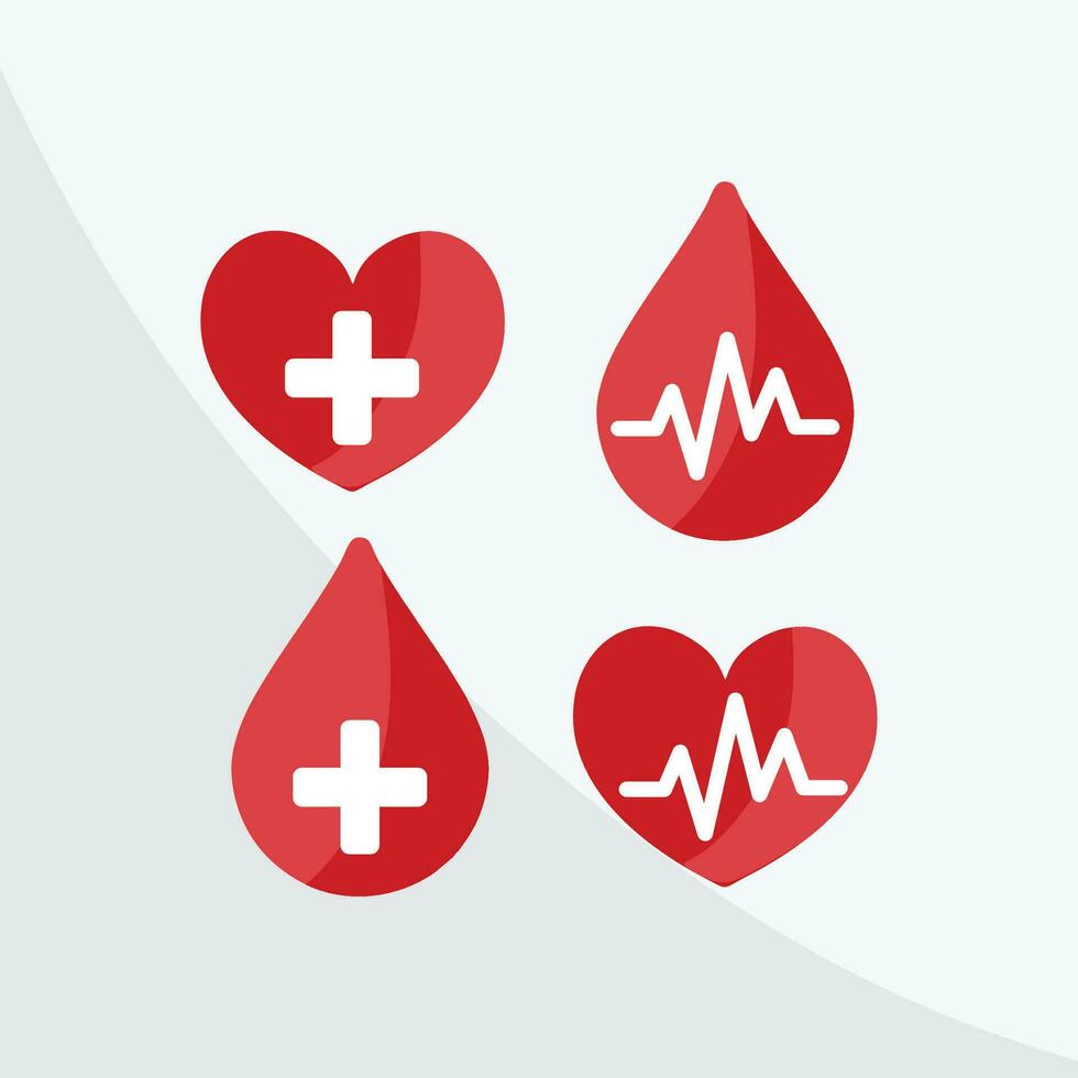 hart en laten vallen van bloed bloed bijdrage hartslag - bloed bijdrage campagne - doacao de Sangue vector