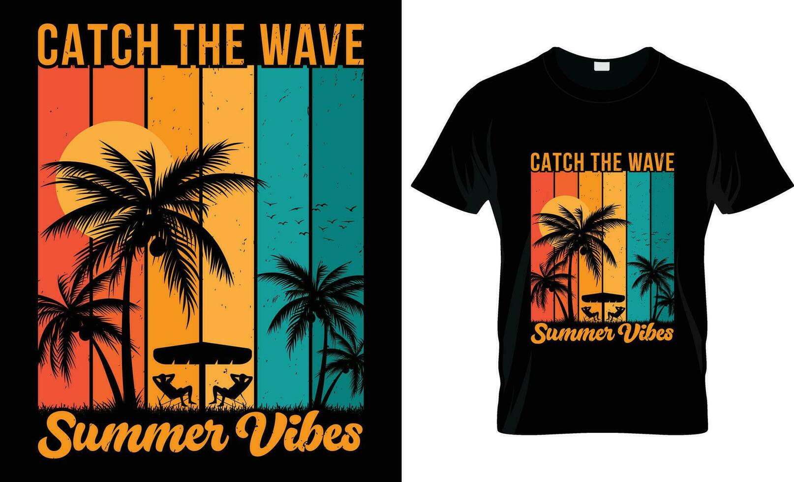 zomer gevoel vakantie tropisch strand, surfen, zee strand,, typografie retro wijnoogst t-shirt ontwerp vector