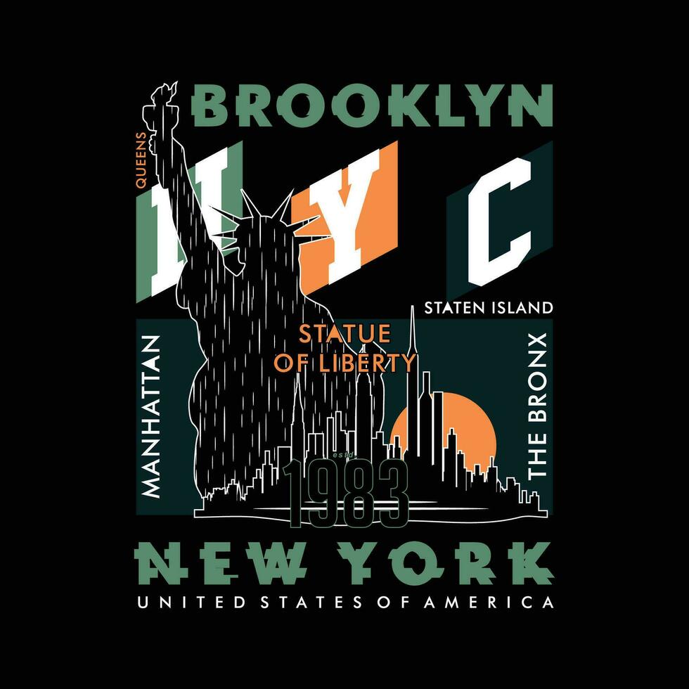 Brooklyn belettering abstract grafisch, typografie vector, t overhemd ontwerp, illustratie, mooi zo voor gewoontjes stijl vector