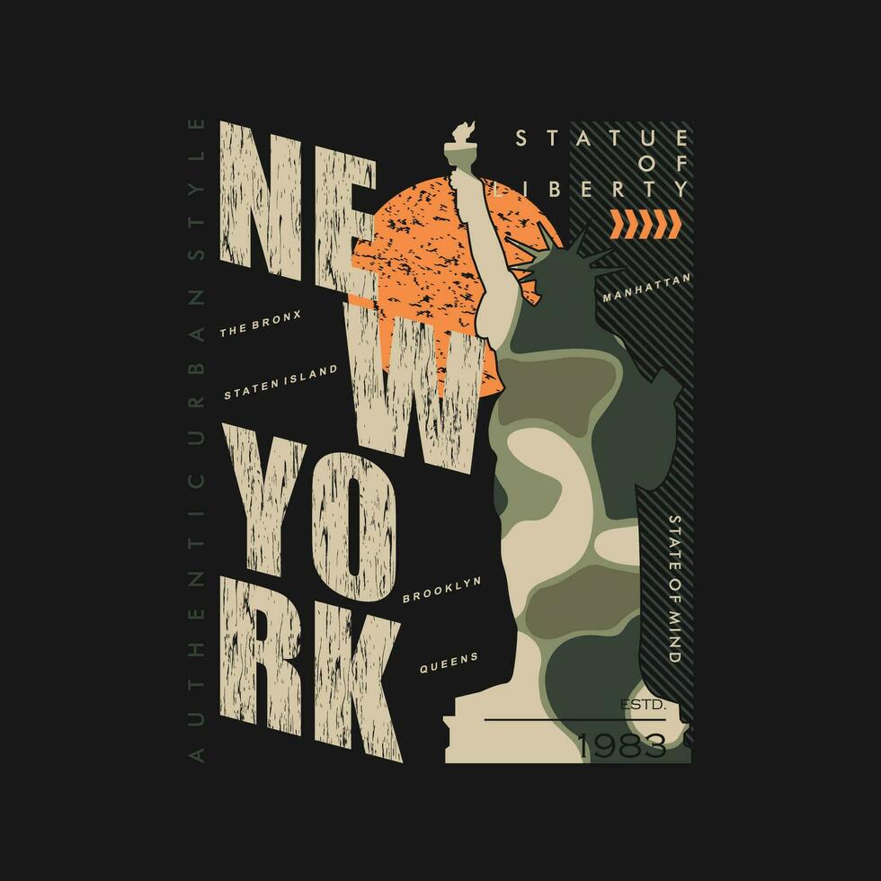 nieuw york stad grafisch t overhemd ontwerp, typografie vector, illustratie, gewoontjes stijl vector