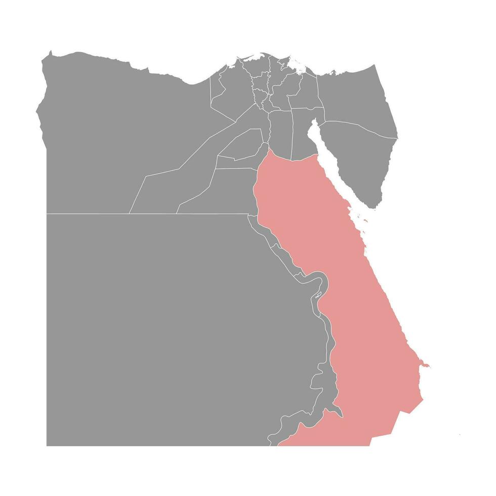 rood zee gouvernement kaart, administratief divisie van Egypte. vector illustratie.