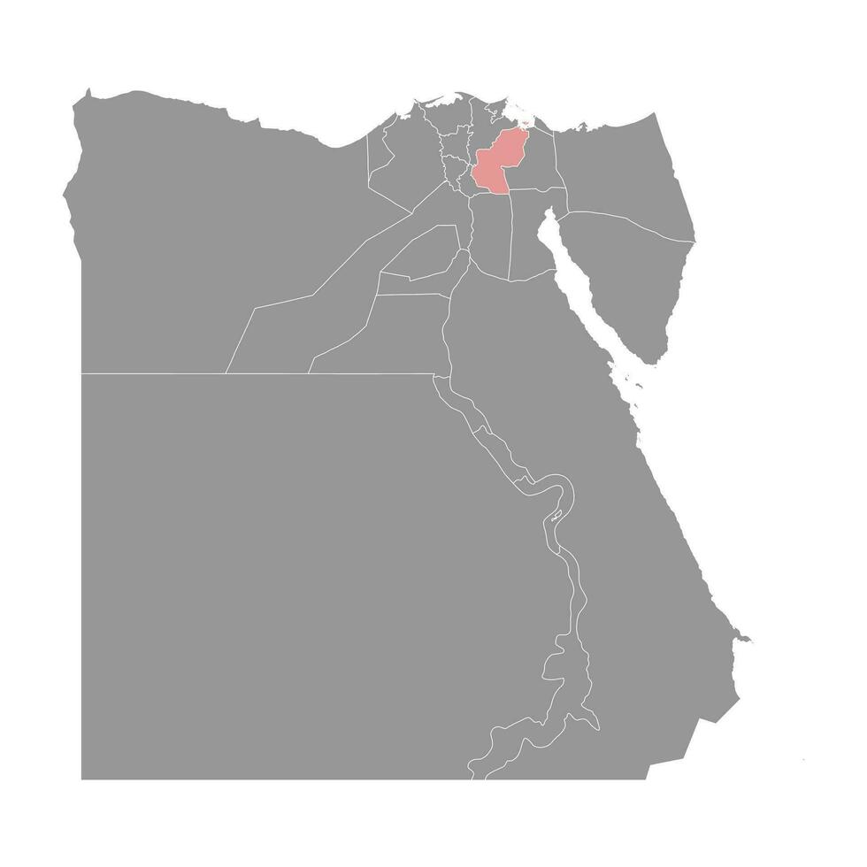 sharqia gouvernement kaart, administratief divisie van Egypte. vector illustratie.
