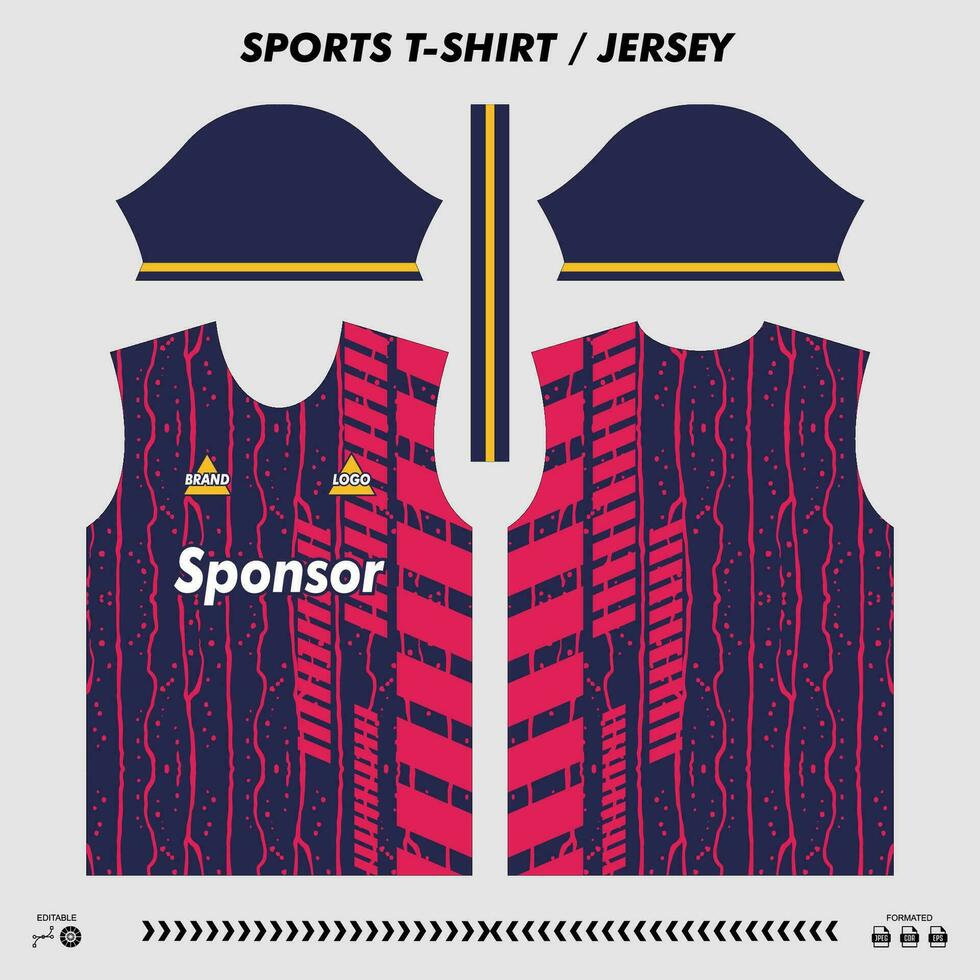 vector t-shirt sport ontwerp, sublimatie Jersey