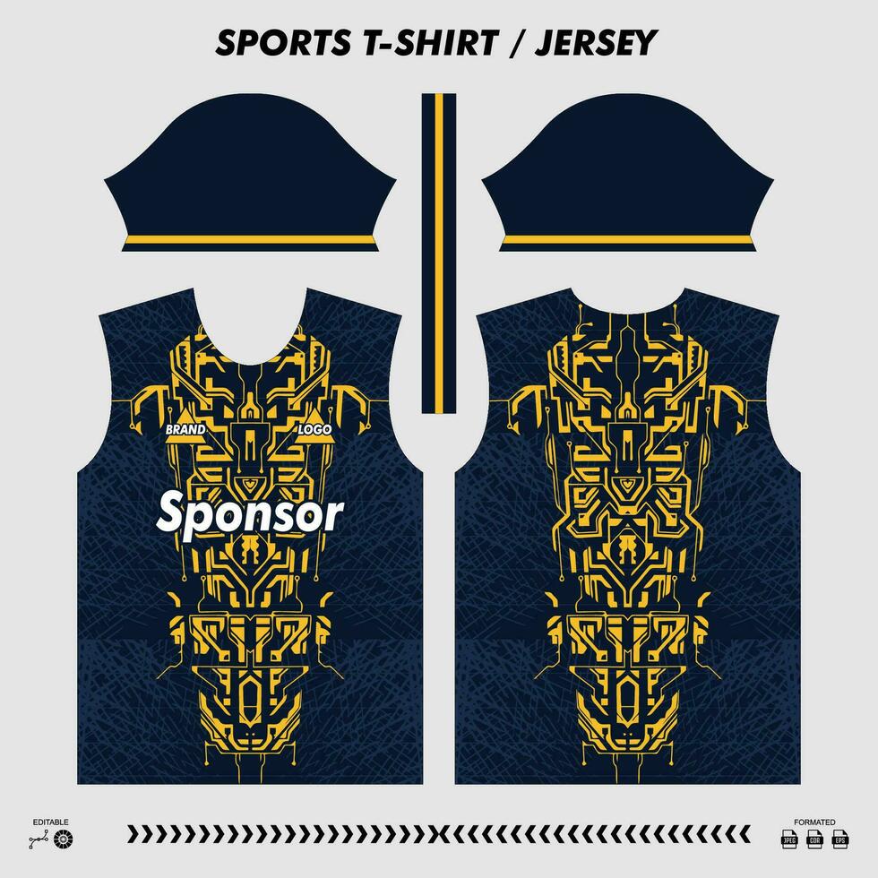 vector t-shirt sport ontwerp, sublimatie Jersey