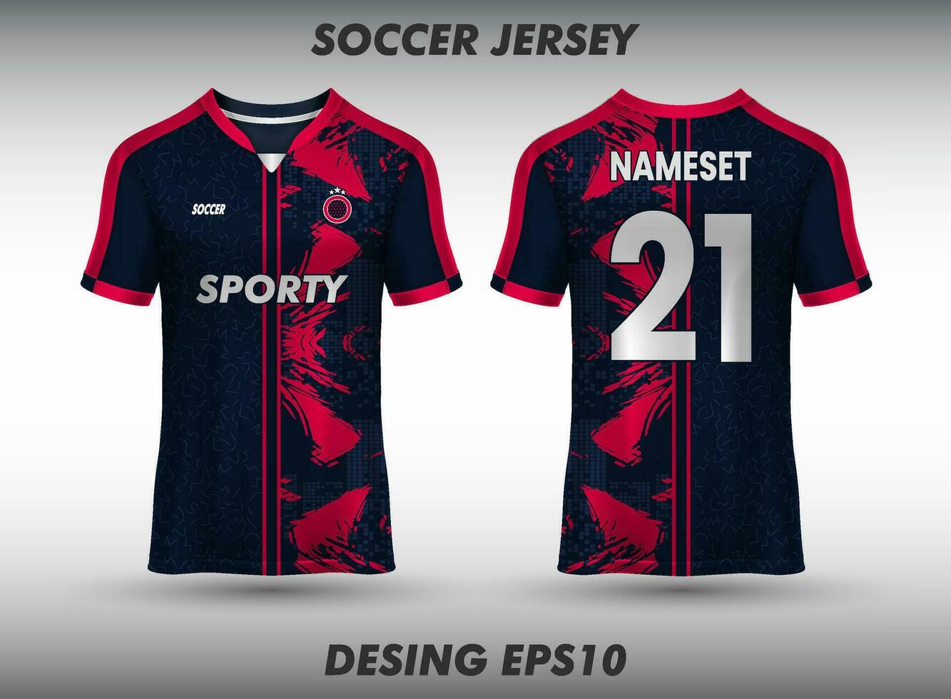 sport jersey en t-shirt sjabloon sport jersey ontwerp vector mockup.